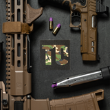Durable Fabric Sticker – T1C Woodland Camo Edition